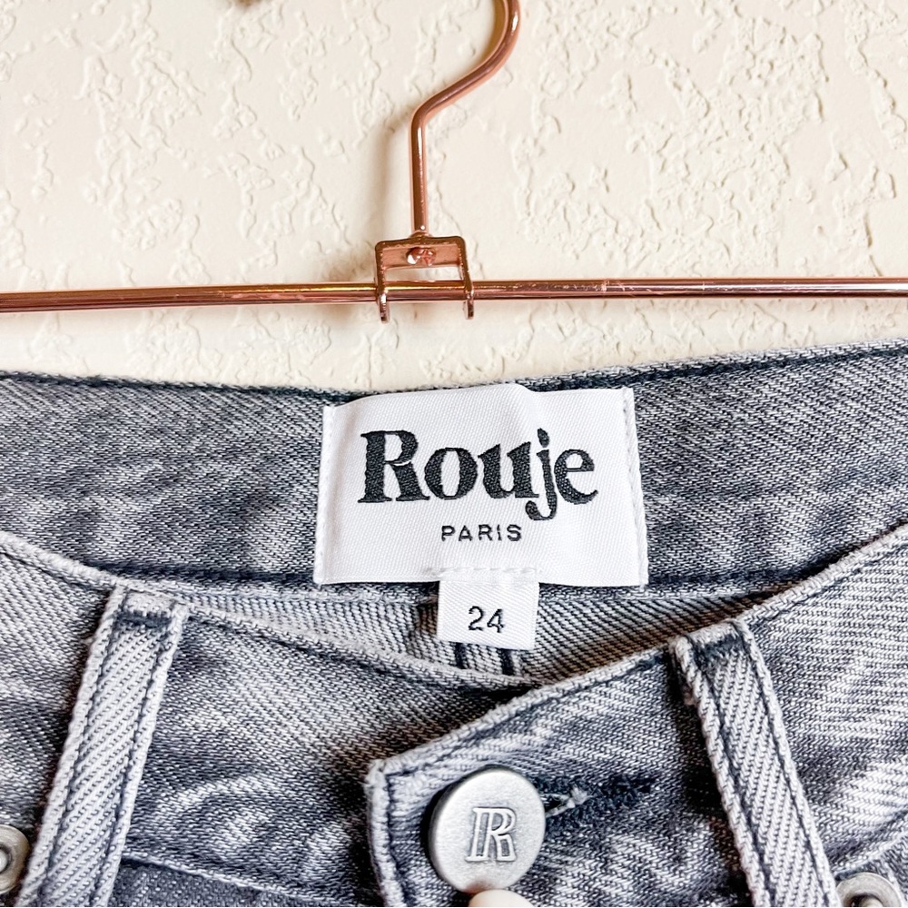 Rouje Marais Straight Leg Jeans Light Grey Wash Size 24 - Picture 7 of 12